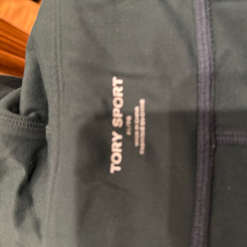 Tory Sport Tonal Seamless Chevron Leggings, Conifer Green, XL - Picture 6 of 6